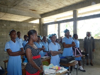 Haitian students in their classroom